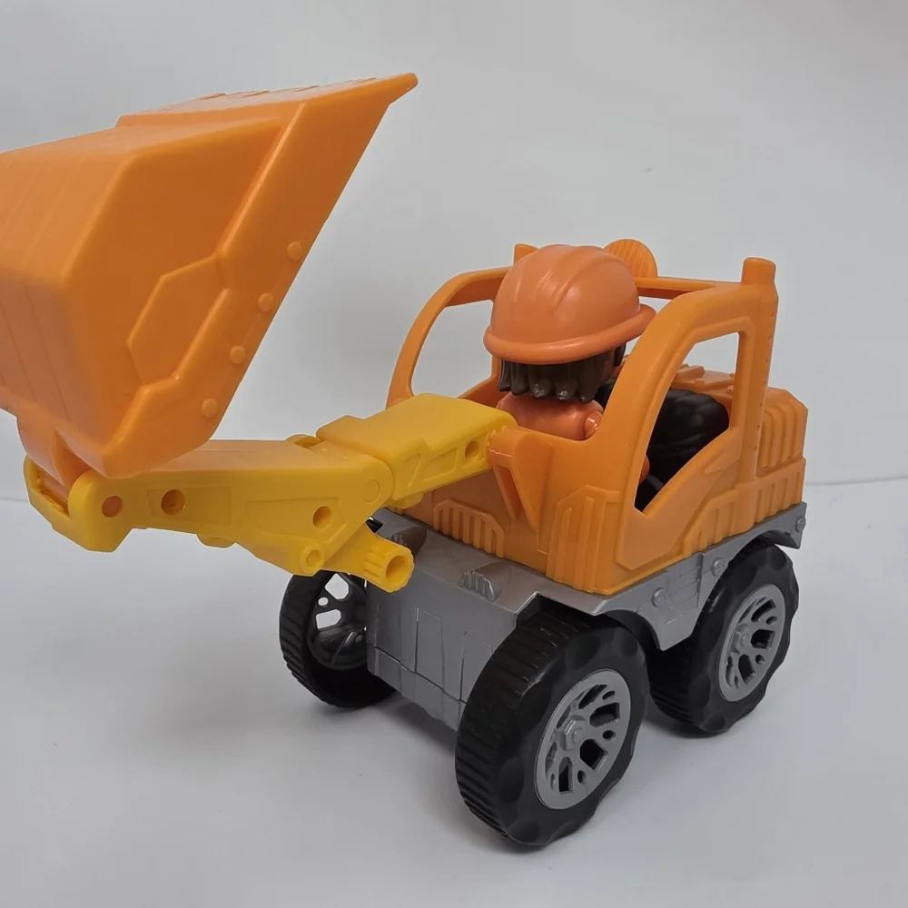 Plastic Backhoe Tractor Construction Orange Worker